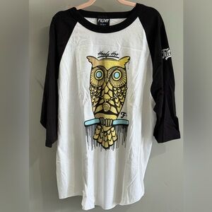 Filthy Dripped Hoody Hoo Owl Baseball Tee Sz 2X